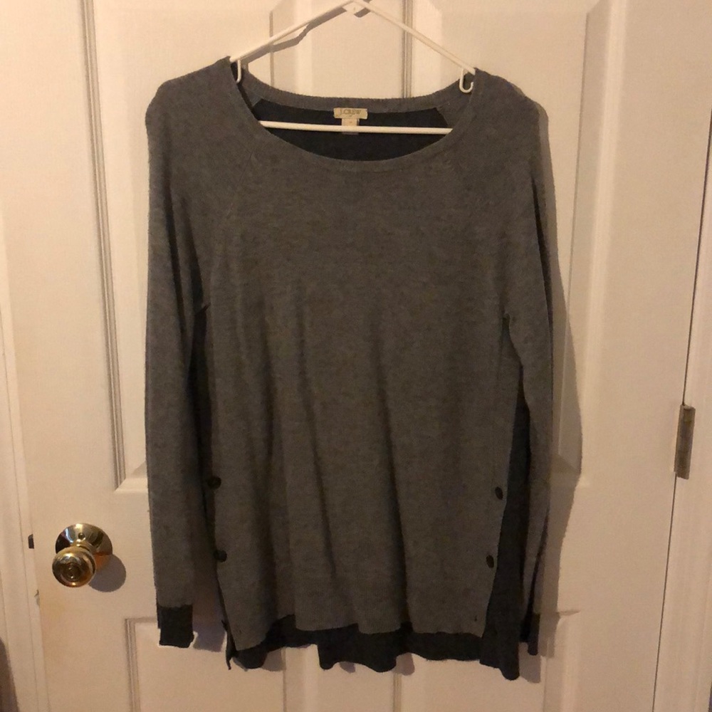 J.Crew Gray and Black oversized Tunic Sweater
